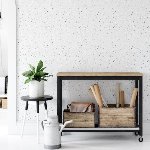Black and white speckle wallpaper in peel and stick by The Wallberry