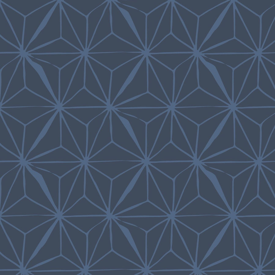 Navy Geometric Wallpaper GEO STAR - The Wallberry