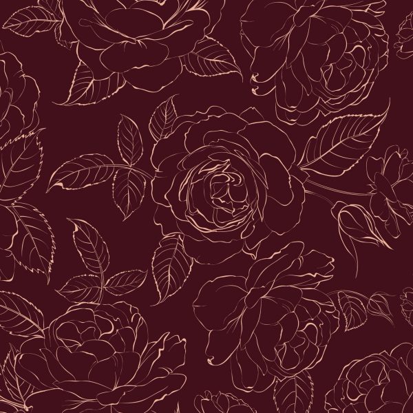 red rose sketch wallpaper in peel and stick by The Wallberry