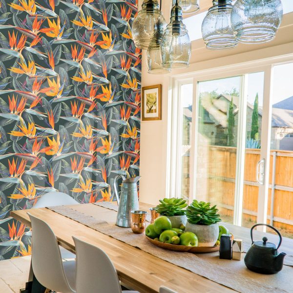 Strelitzia Bird of Paradise wallpaper in peel and stick by The Wasllberry