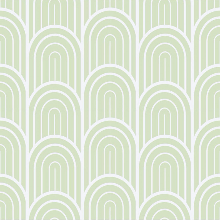 Sage Green Art Deco Wallpaper - Self Adhesive - The Wallberry