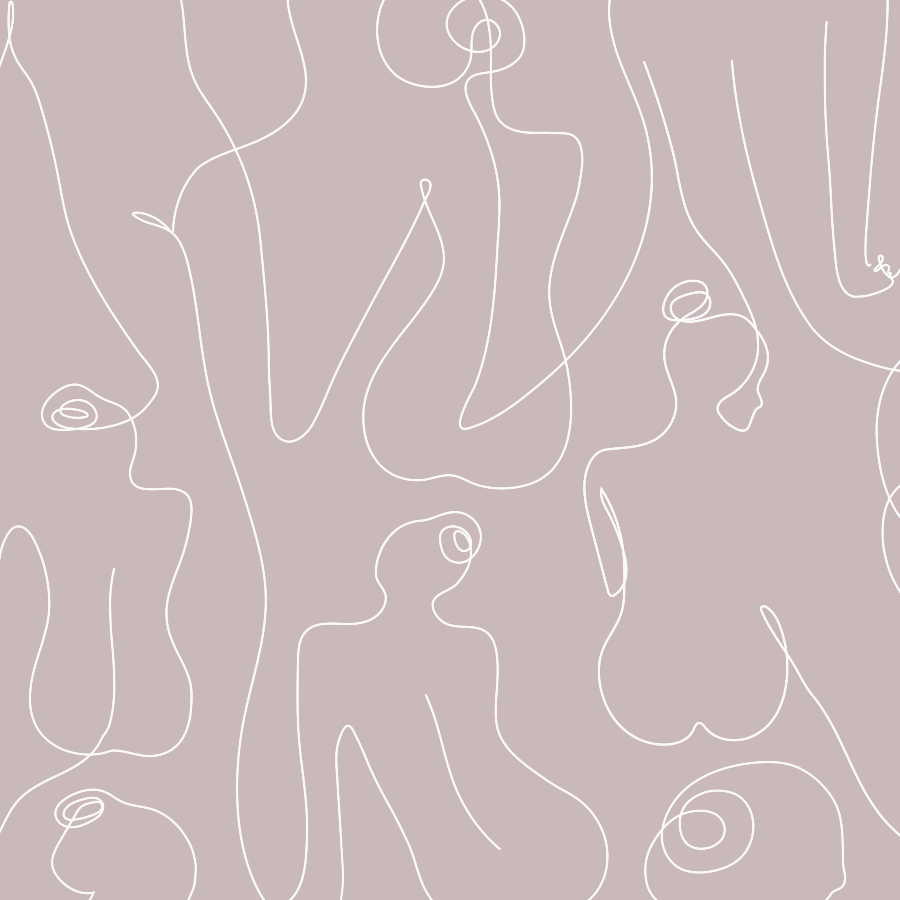 Female Body Lines Wallpaper in Mauve Pink - The Wallberry