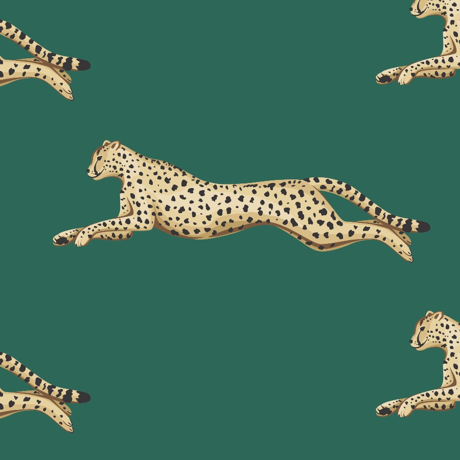 Green Cheetah Wallpaper - Peel and Stick - The Wallberry