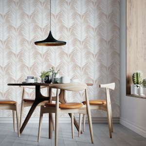 Nude palm wallpaper in peel and stick by The Wallberry