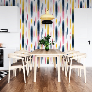 Colorful brush strokes wallpaper in peel and stick by The Wallberry