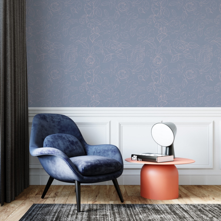 Navy Chinoiserie Wallpaper - Peel and Stick - The Wallberry