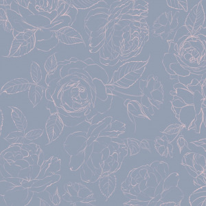 dusty blue peony wallpaper in self adhesive by The Wallberry