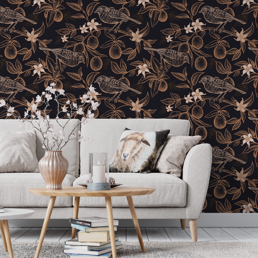 Moody Floral Wallpaper - Dark Garden Peel and Stick - The Wallberry