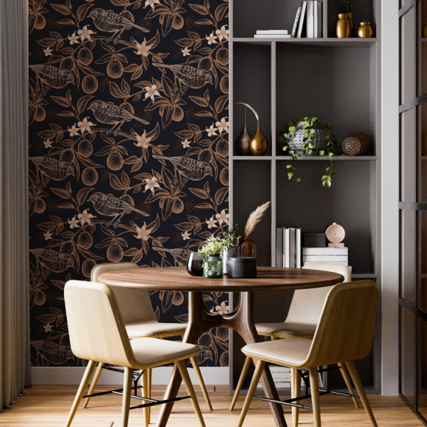 moody floral wallpaper in peel and stick by The Wallberry
