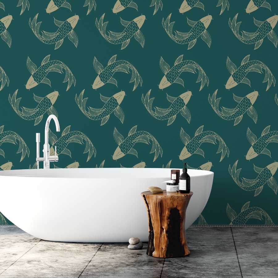 Ocean Life Cream Wallpaper Pattern with Classic Colourful Fish  House of  Fetch