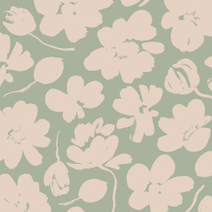 green poppy wallpaper in peel and stick