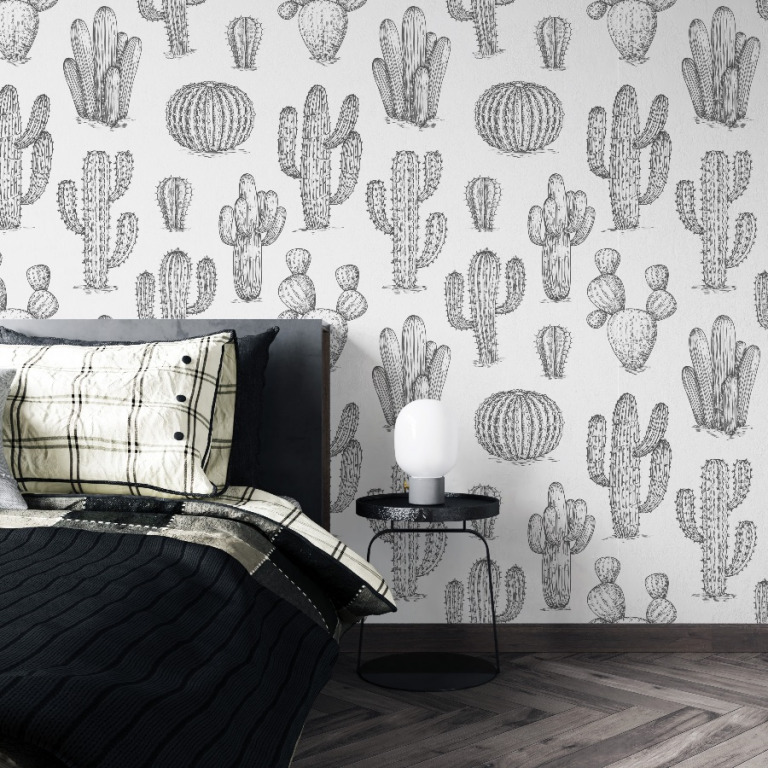 Cactus Wallpaper - Peel and Stick - Free Shipping to US - The Wallberry