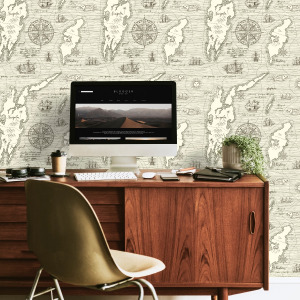 vintage world map wallpaper in peel and stick