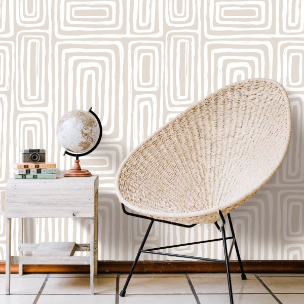 beige geometric wallpaper peel and Stick