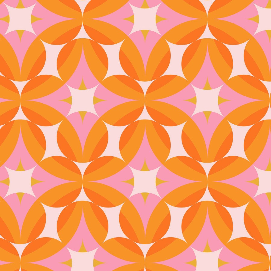 Orange Retro Geometric Wallpaper - The Wallberry