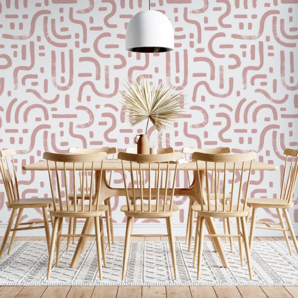 pink paintbrush wallpaper in peel and stick