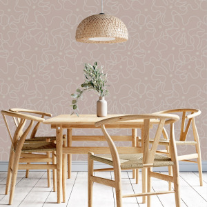 hazelnut floral wallpaper in peel and stick