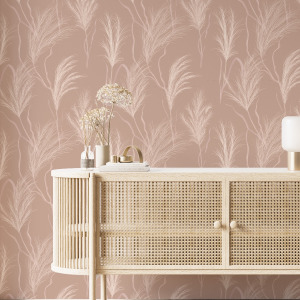 soft pampa grass wallpaper in peel and stick