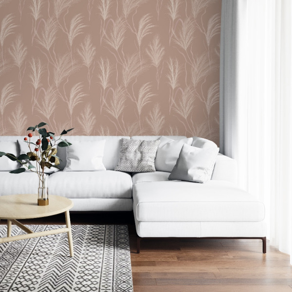soft pampa grass wallpaper in peel and stick