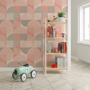 Neutral Pink Geometric Wallpaper