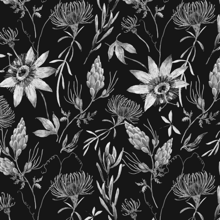 Black Floral Wallpaper Peel And Stick The Wallberry