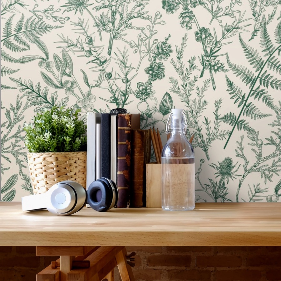 Botanical Fern Wallpaper - Peel And Stick - The Wallberry