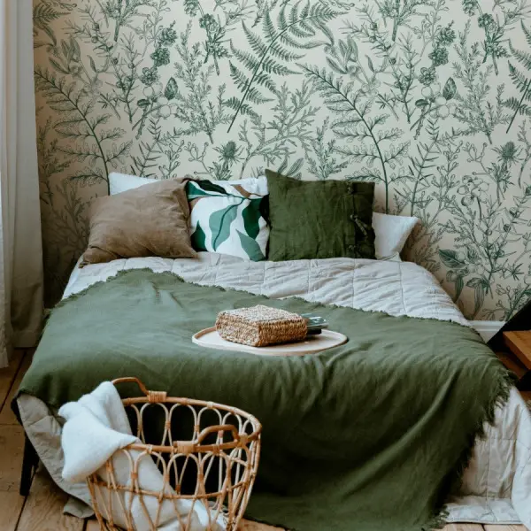 botanical fern wallpaper in peel and stick