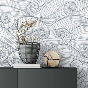ocean waves wallpaper in peel and stick by the wallberry