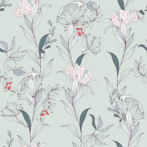 sage green floral wallpaper peel and stick by the wallberry
