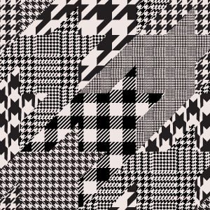 houndstooth wallpaper pattern, black and white, peel and stick wallpaper by the wallberry