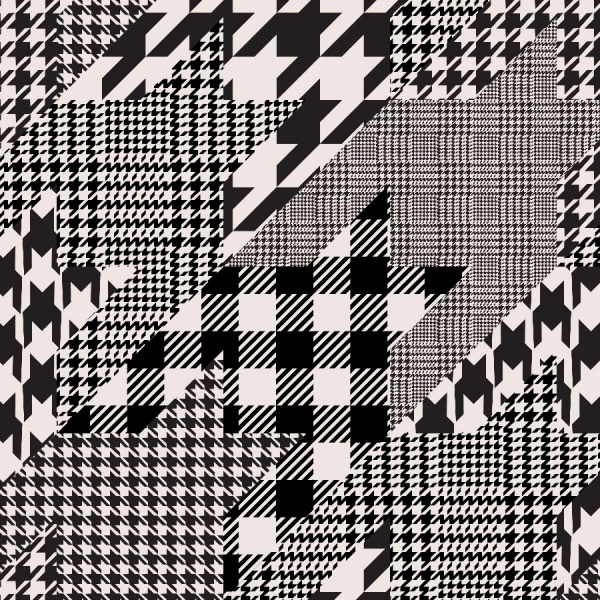 houndstooth wallpaper pattern, black and white, peel and stick wallpaper by the wallberry