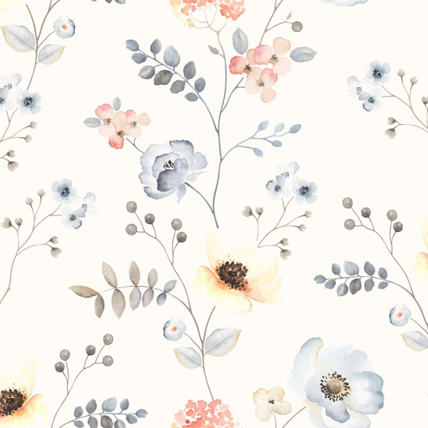 french floral wallpaper in peel and stick