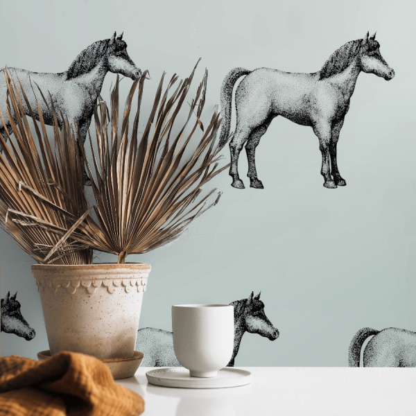 horse wallpaper for walls in peel and stick