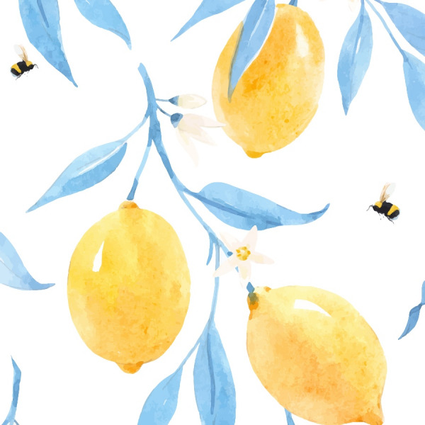 lemon and citrus wallpaper self adhesive by the wallberry