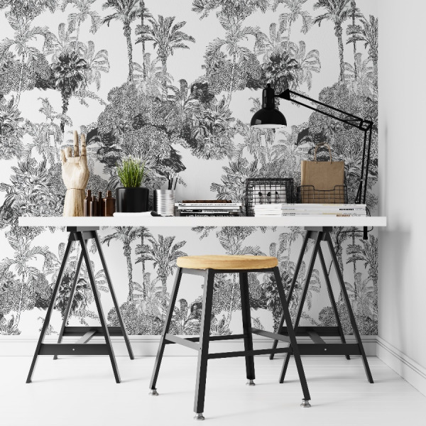 vintage palm trees self adhesive wallpaper