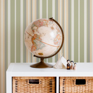 Green Stripes Self Adhesive Wallpaper