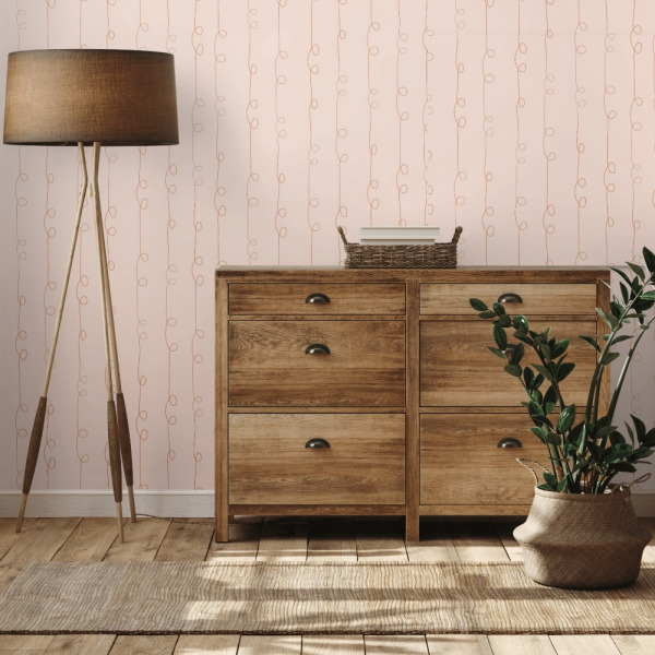 blush pink lines self adhesive wallpaper by the wallberry