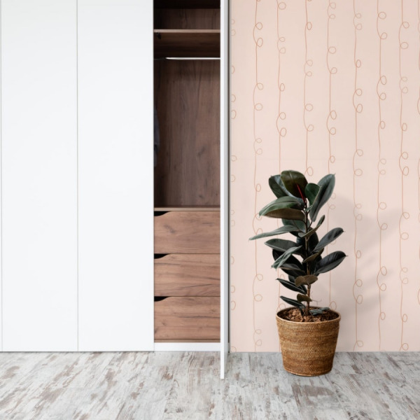 blush pink lines self adhesive wallpaper by the wallberry