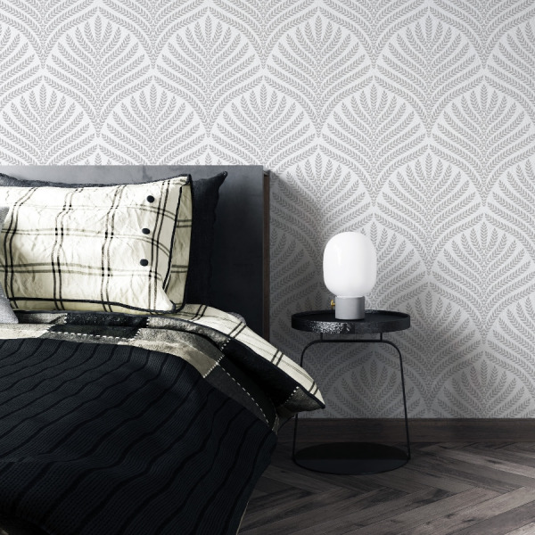 grey art deco self adhesive wallpaper by the wallberry